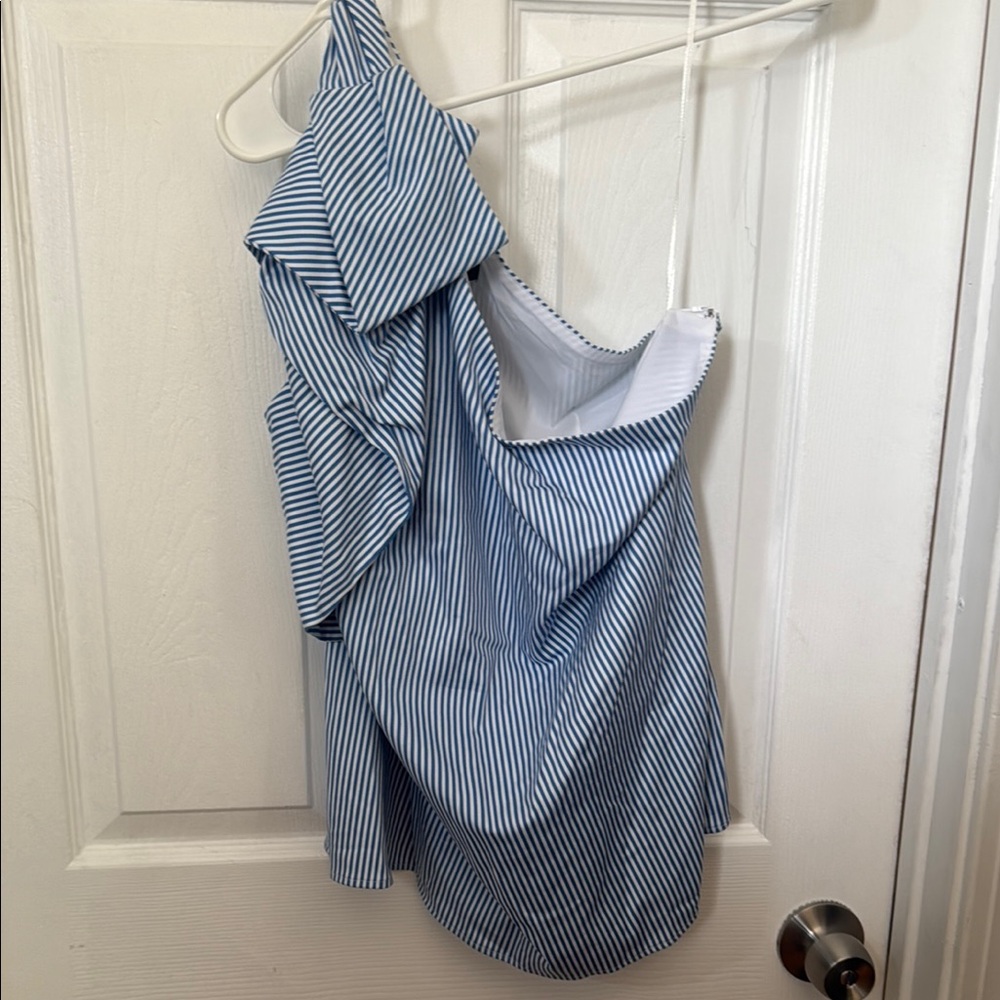Banana Republic Blue and White Striped Blouse